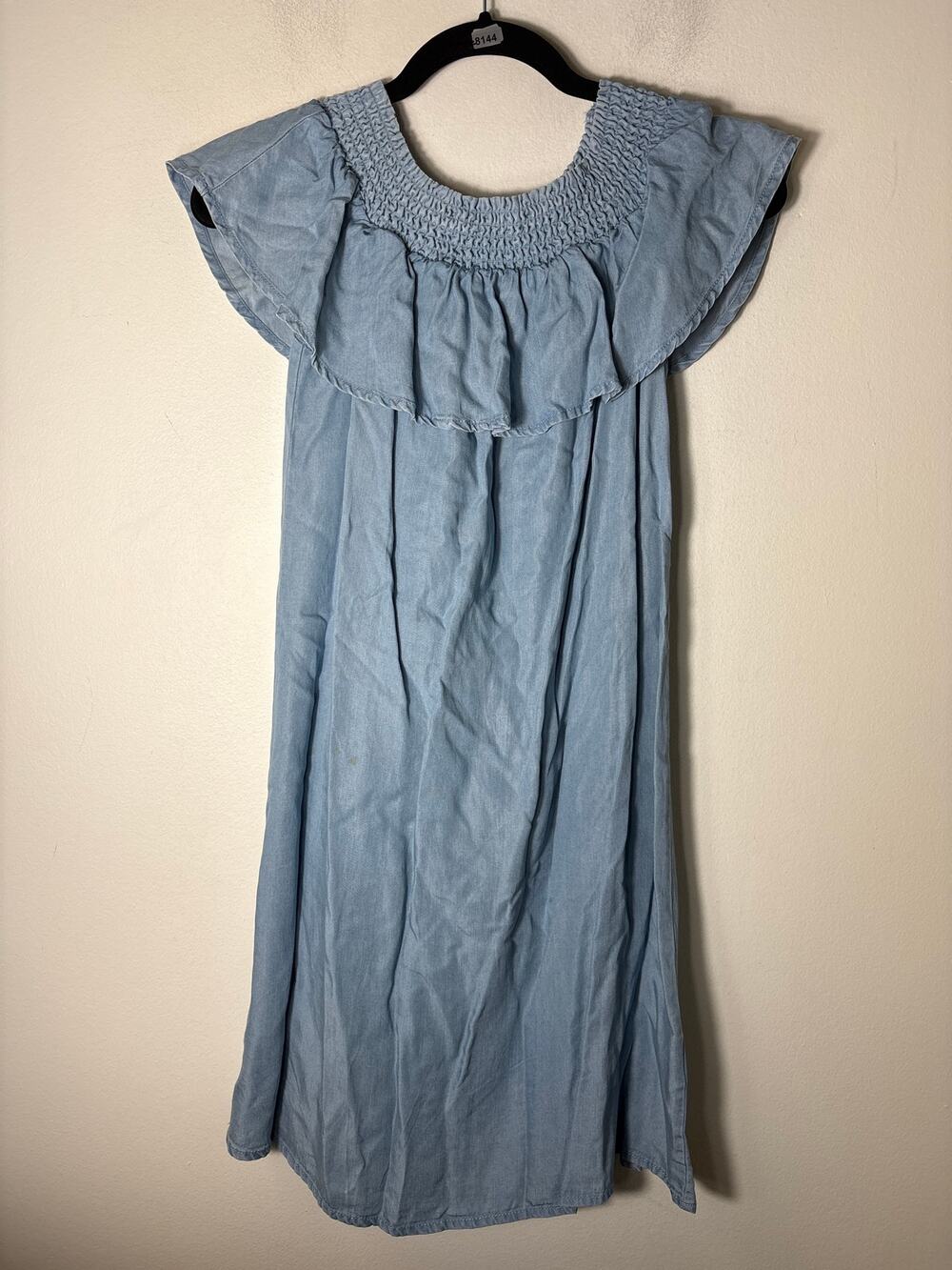 Collection Pimkie Light Blue Chambry Off The Shoulder Knee Length Dress sz M
